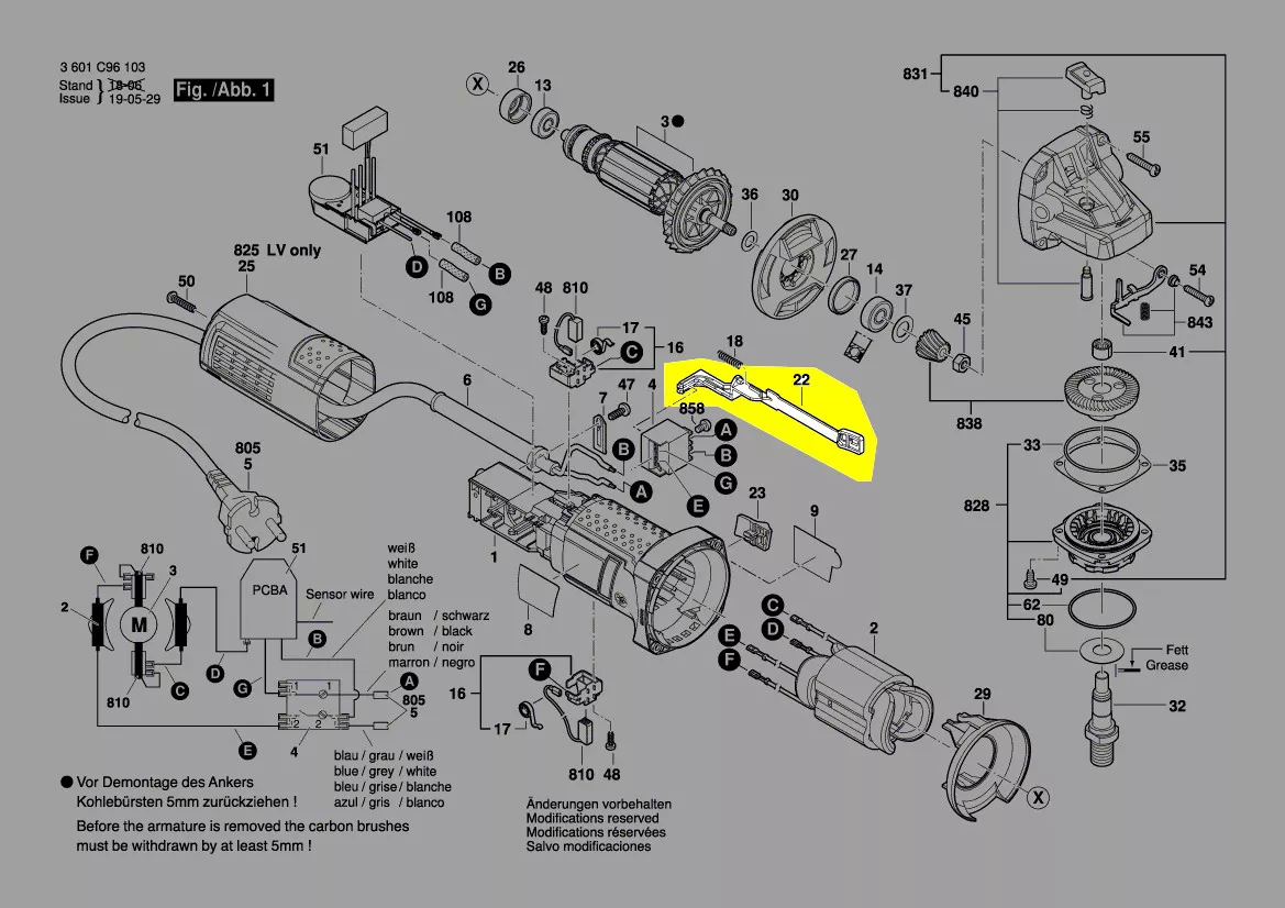 tringle de commande interrupteur réf. 1 619 P10 968 Bosch